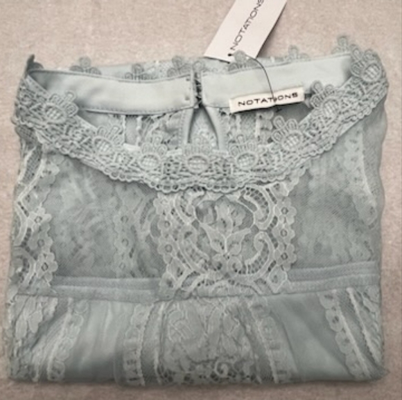 Notations Light Blue Lace Blouse - Picture 8 of 10